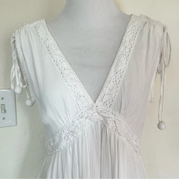 Koton White Midi Summer Boho Vacation Dress Medium - Picture 4 of 10
